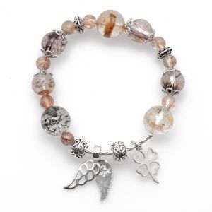 Lodolite and Brown Rutilated Quartz Bracelet